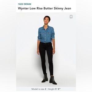 Wynter low rise butter skinny jeans, black, size 4